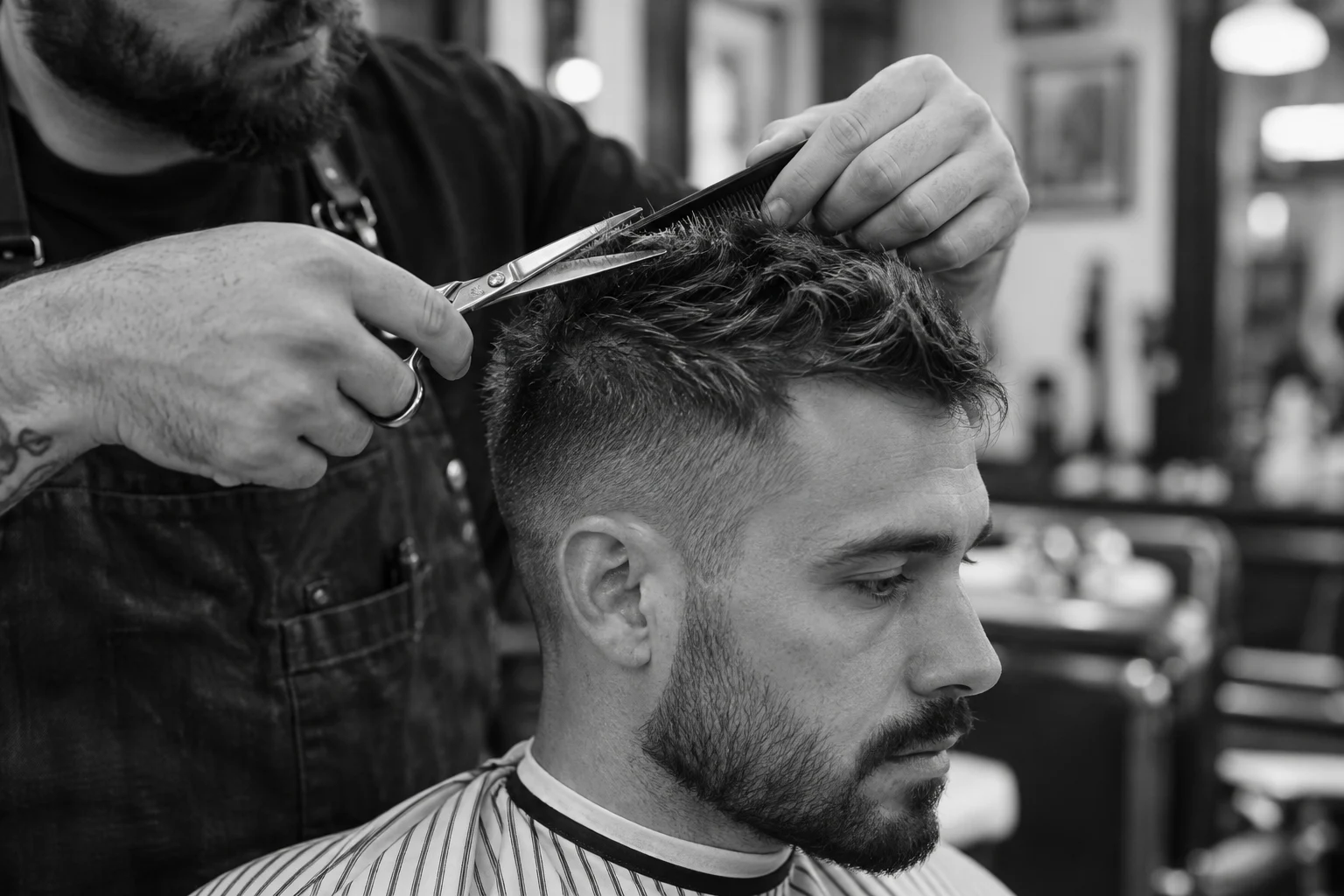 Técnica e atenção durante o atendimento na barbearia